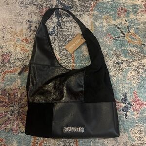 Steve Madden black patchwork hobo